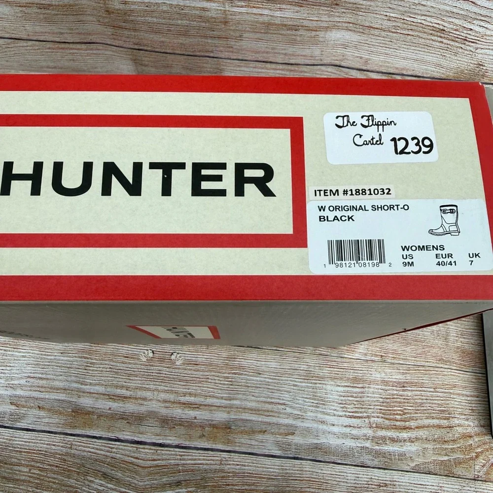 Hunter Original Short Black Matte Waterproof Rain Boots‎ Womens 9M 1881032